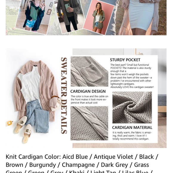 Beautiful Women’s Open Front Long Sleeve Boho Boyfriend Knit Chunky Cardigan. - Picture 14 of 14